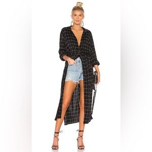 NWOT Revolve Sanctuary Jess Belted Button Down Maxi Shirt Dress Windowpane Small